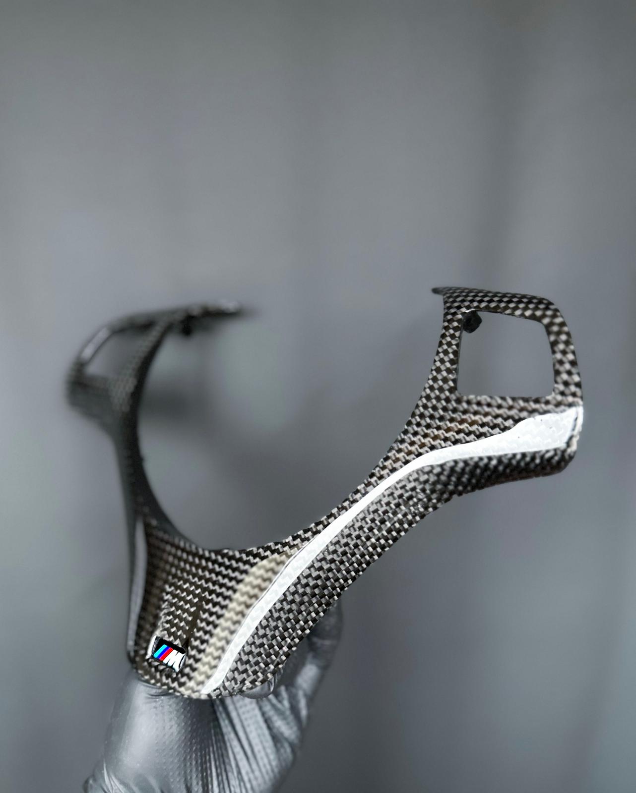 BMW E9X/E8X/M3/1M Carbon Fiber Steering Wheel Trim Cover