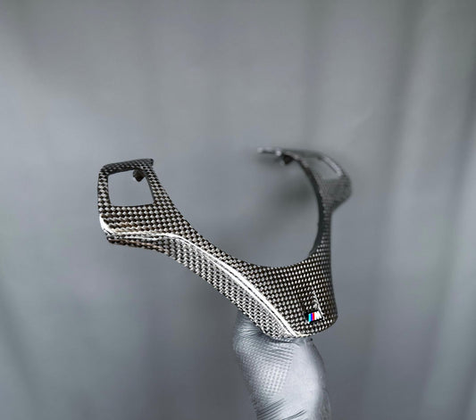 BMW E9X/E8X/M3/1M Carbon Fiber Steering Wheel Trim Cover