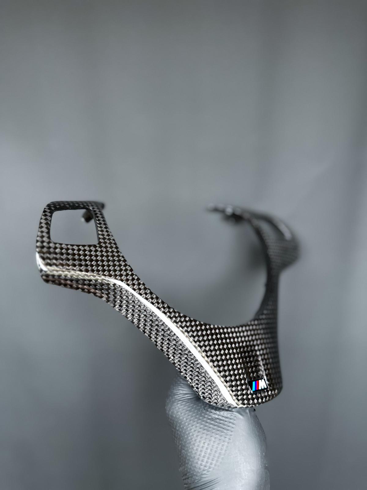 BMW E9X/E8X/M3/1M Carbon Fiber Steering Wheel Trim Cover