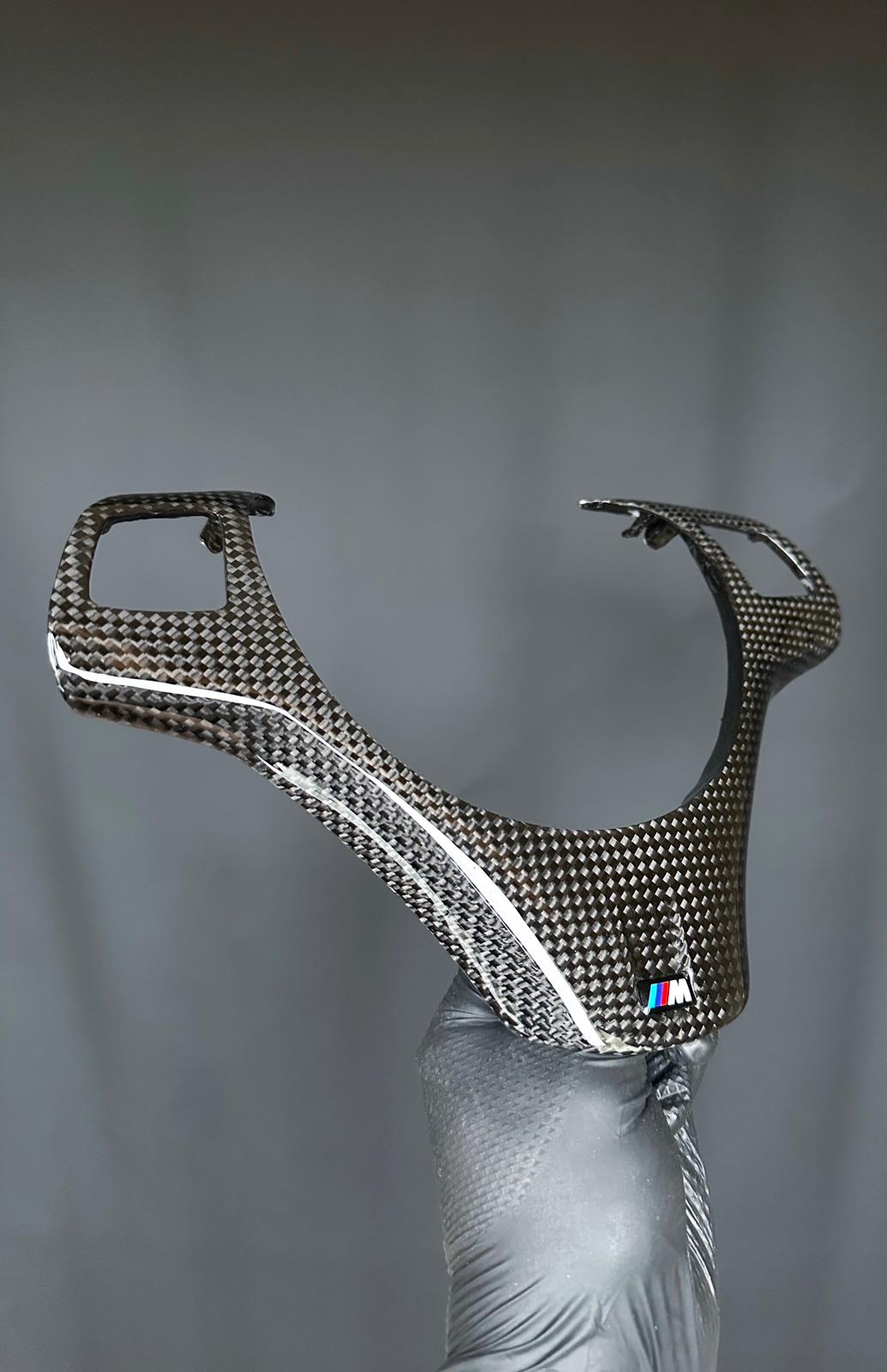 BMW E9X/E8X/M3/1M Carbon Fiber Steering Wheel Trim Cover
